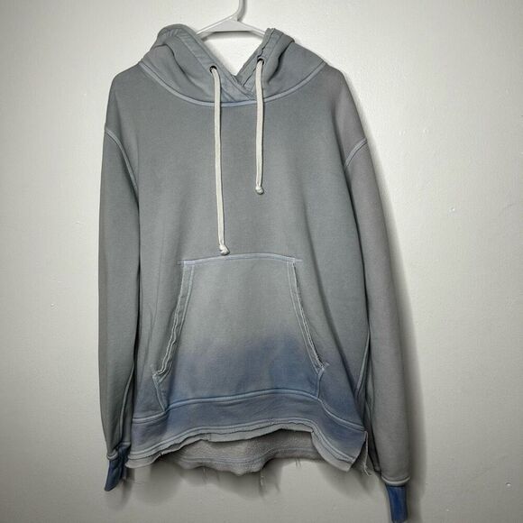 We The Free Sky Zuma Hoodie Size L Ombre Blue Oversized Boho Athleisure - Picture 1 of 13
